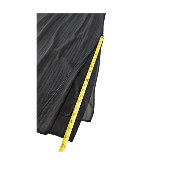 Rachel Roy Strapless Maxi Dress Black Coral Stripe Bodice Pleated Skirt *SZ M - Picture 5 of 10